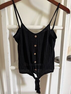 2 for 1- Button-Front Tie Hem Cami Tank Top